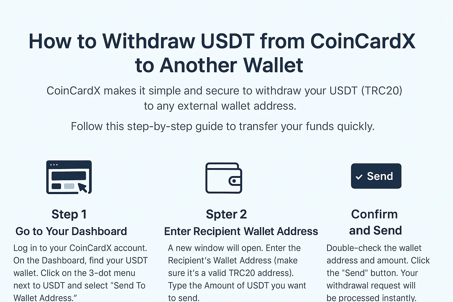 How to Withdraw USDT from CoinCardX to Another Wallet